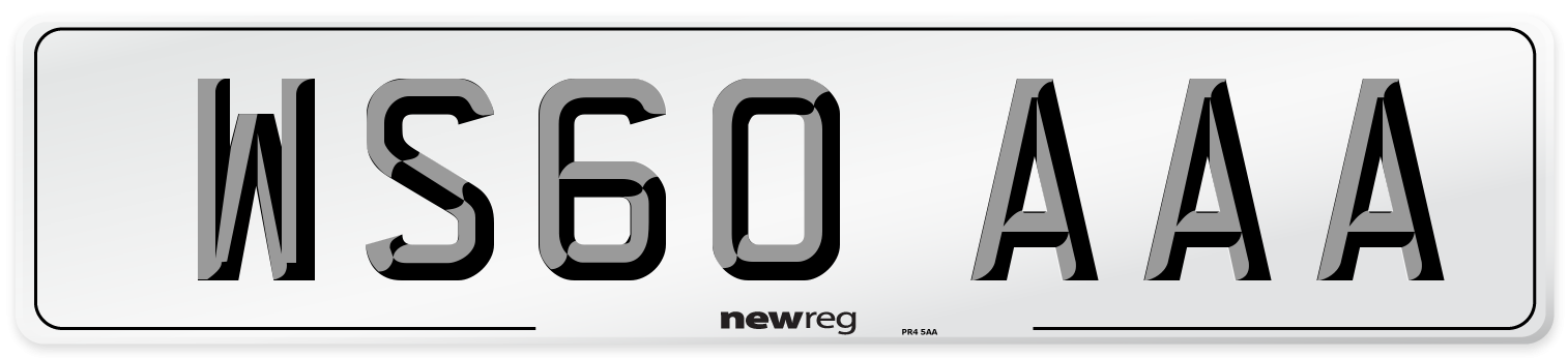 WS60 AAA Number Plate from New Reg